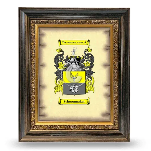 Schoonmaker Coat of Arms Framed - Heirloom