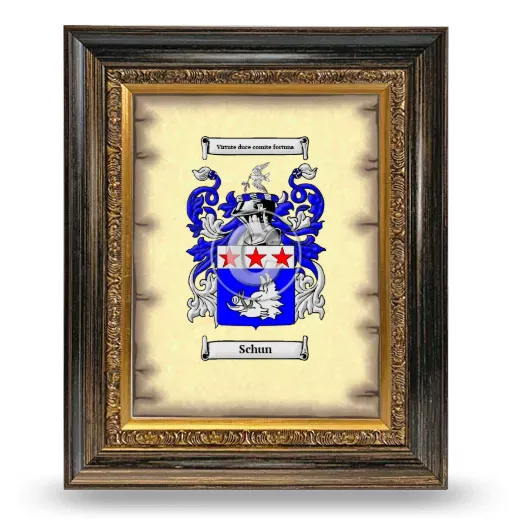 Schun Coat of Arms Framed - Heirloom