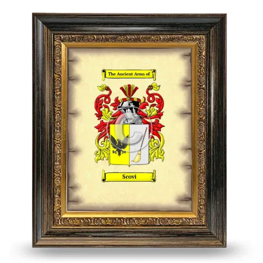 Scovi Coat of Arms Framed - Heirloom