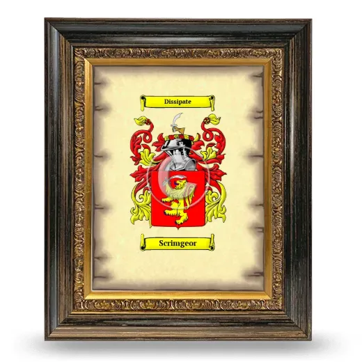 Scrimgeor Coat of Arms Framed - Heirloom
