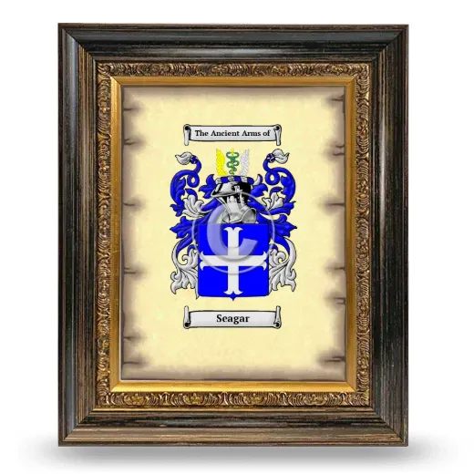 Seagar Coat of Arms Framed - Heirloom
