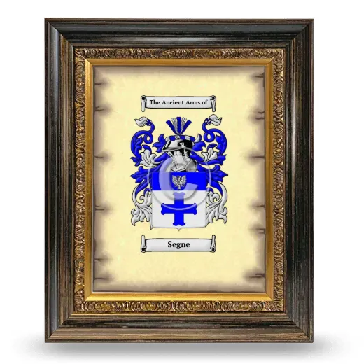 Segne Coat of Arms Framed - Heirloom
