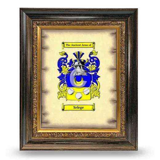 Selege Coat of Arms Framed - Heirloom