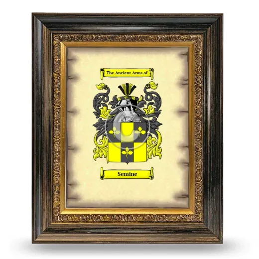 Semine Coat of Arms Framed - Heirloom