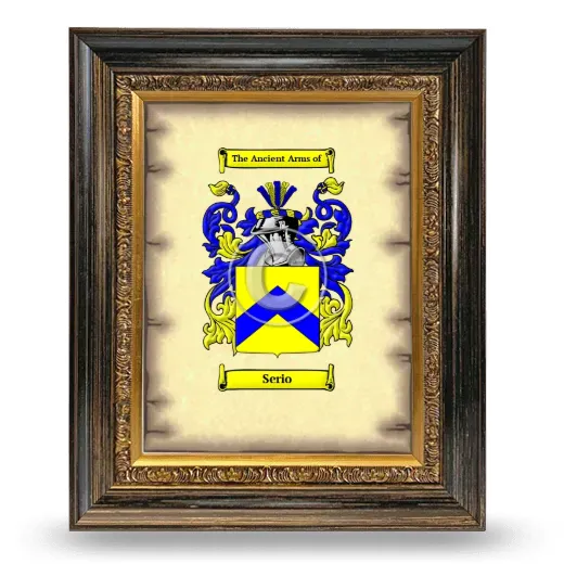 Serio Coat of Arms Framed - Heirloom