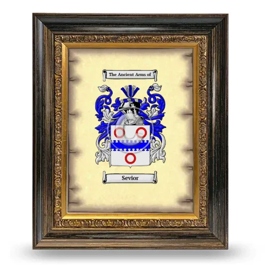 Sevior Coat of Arms Framed - Heirloom