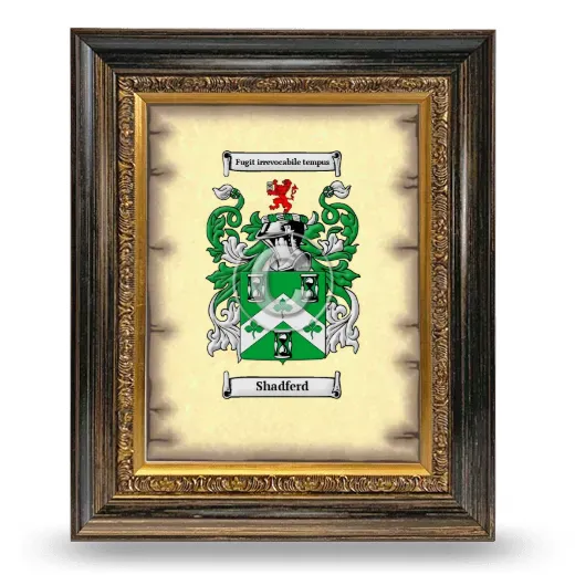 Shadferd Coat of Arms Framed - Heirloom