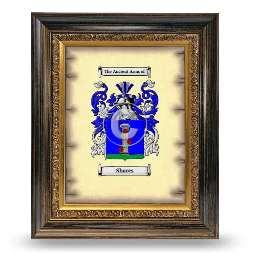 Shares Coat of Arms Framed - Heirloom