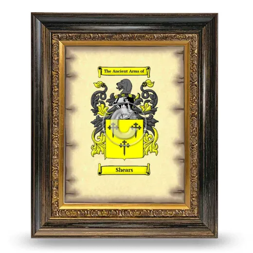 Shears Coat of Arms Framed - Heirloom