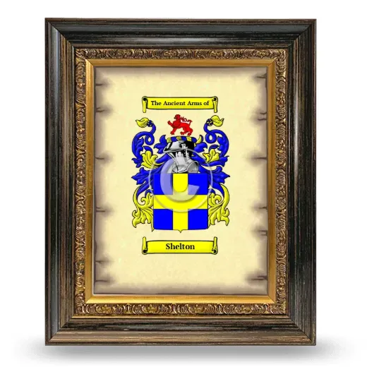 Shelton Coat of Arms Framed - Heirloom