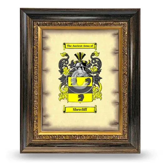 Shercliff Coat of Arms Framed - Heirloom