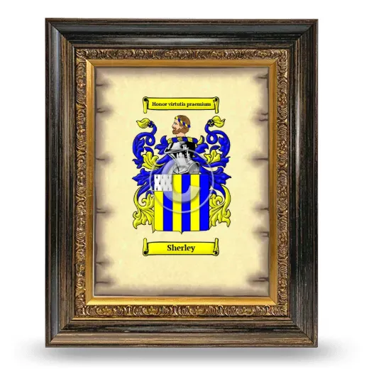 Sherley Coat of Arms Framed - Heirloom
