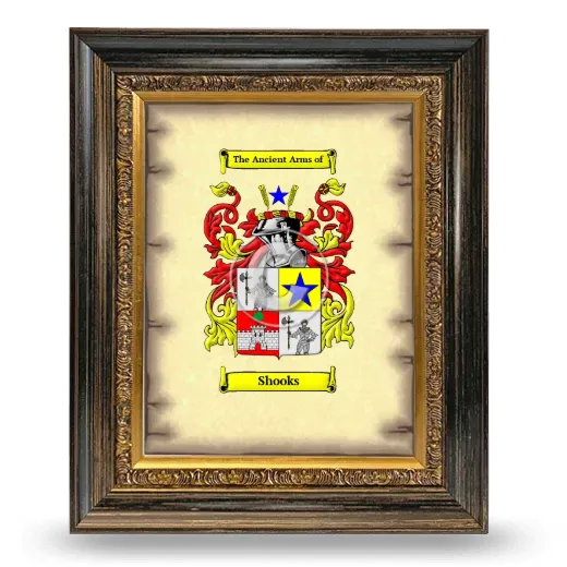 Shooks Coat of Arms Framed - Heirloom