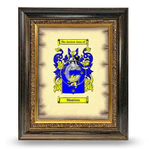 Shortess Coat of Arms Framed - Heirloom