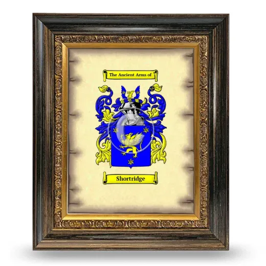 Shortridge Coat of Arms Framed - Heirloom