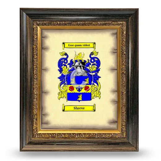 Shreve Coat of Arms Framed - Heirloom
