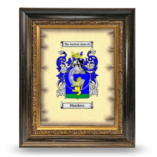 Shuckers Coat of Arms Framed - Heirloom