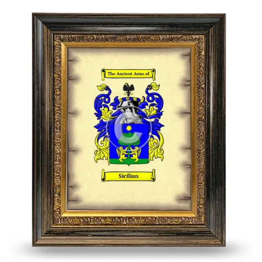 Sicilian Coat of Arms Framed - Heirloom