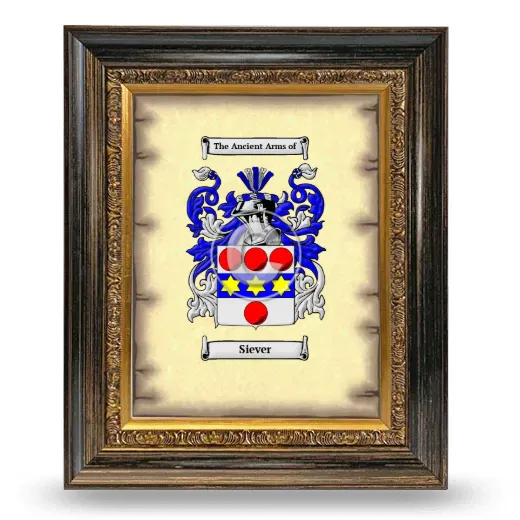 Siever Coat of Arms Framed - Heirloom
