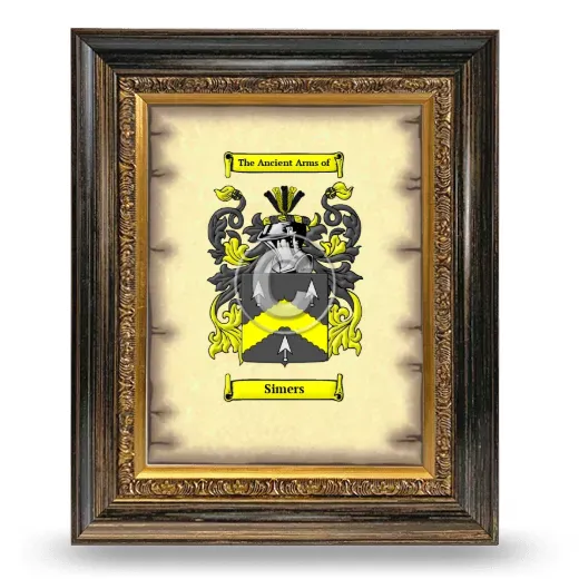 Simers Coat of Arms Framed - Heirloom