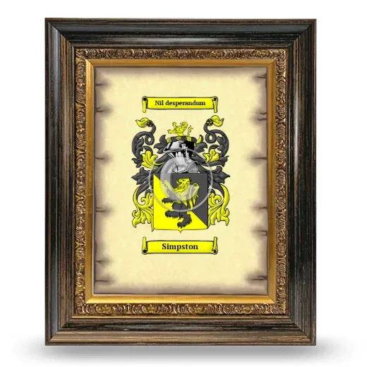 Simpston Coat of Arms Framed - Heirloom