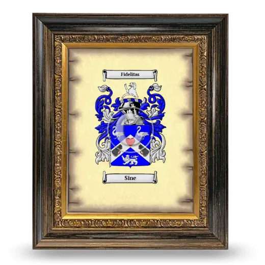 Sine Coat of Arms Framed - Heirloom