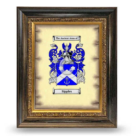Sipples Coat of Arms Framed - Heirloom