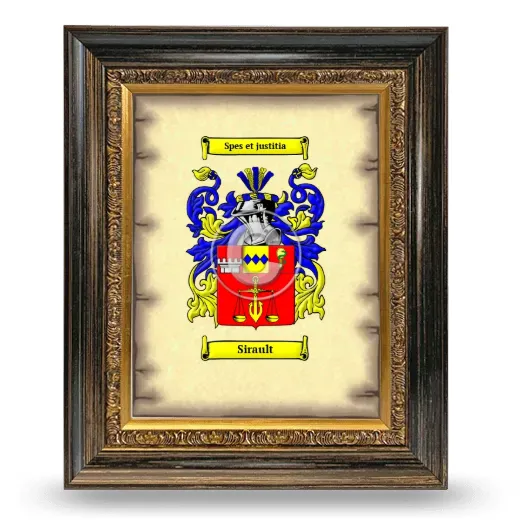 Sirault Coat of Arms Framed - Heirloom