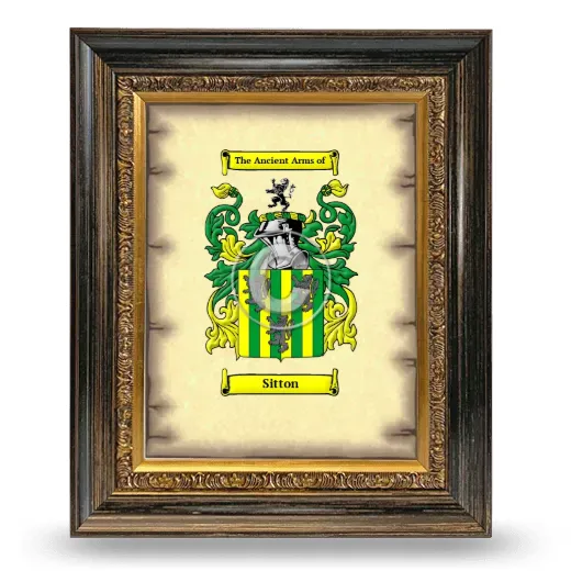 Sitton Coat of Arms Framed - Heirloom