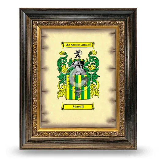 Sitwell Coat of Arms Framed - Heirloom