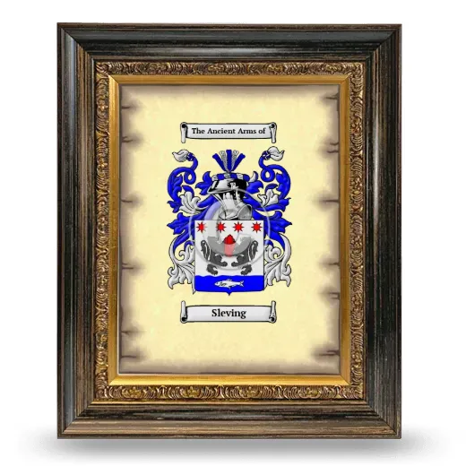 Sleving Coat of Arms Framed - Heirloom