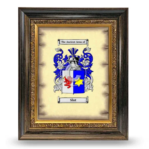 Slut Coat of Arms Framed - Heirloom