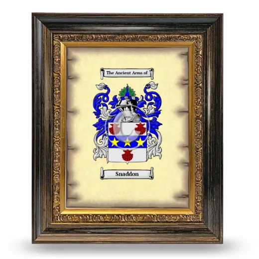 Snaddon Coat of Arms Framed - Heirloom