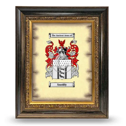 Snoddy Coat of Arms Framed - Heirloom