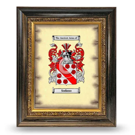 Sodano Coat of Arms Framed - Heirloom