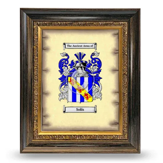 Solís Coat of Arms Framed - Heirloom