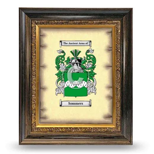 Sommers Coat of Arms Framed - Heirloom