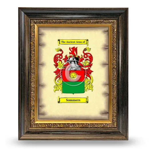 Sommers Coat of Arms Framed - Heirloom