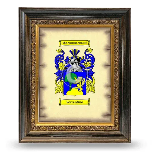 Sorrentino Coat of Arms Framed - Heirloom