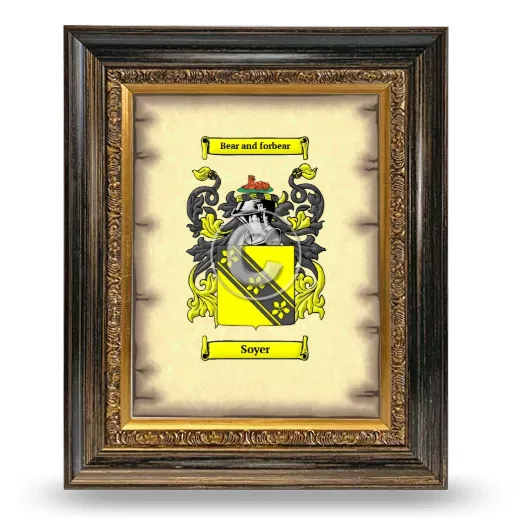 Soyer Coat of Arms Framed - Heirloom
