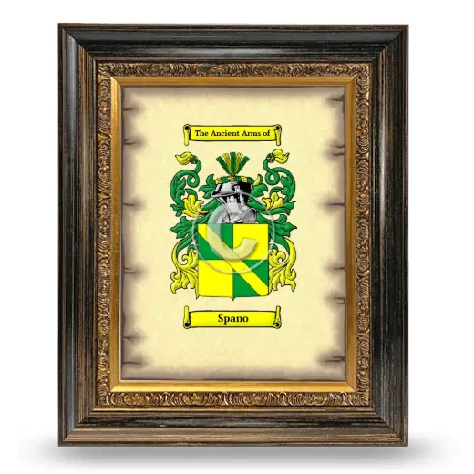 Spano Coat of Arms Framed - Heirloom