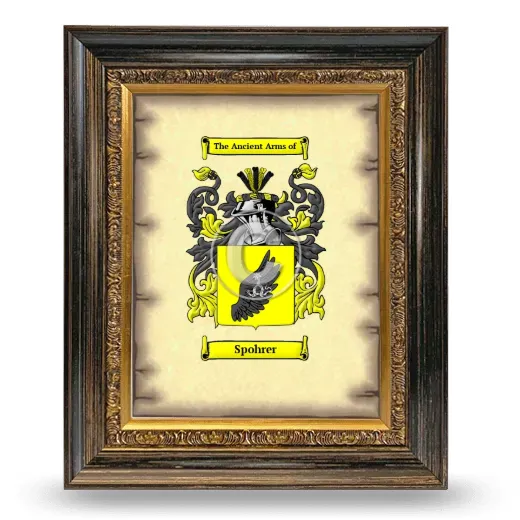 Spohrer Coat of Arms Framed - Heirloom
