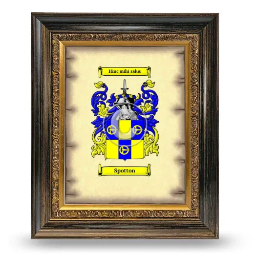 Spotton Coat of Arms Framed - Heirloom