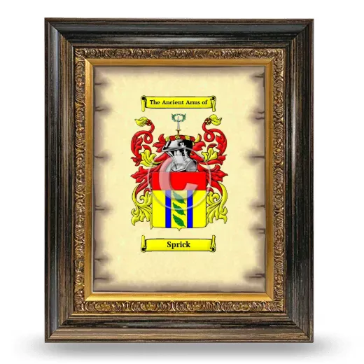 Sprick Coat of Arms Framed - Heirloom