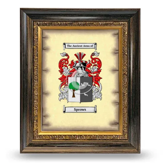 Sprows Coat of Arms Framed - Heirloom