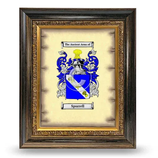 Spurrell Coat of Arms Framed - Heirloom