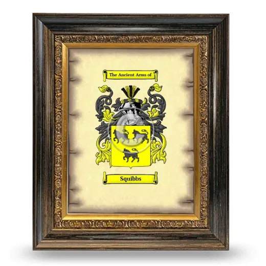 Squibbs Coat of Arms Framed - Heirloom