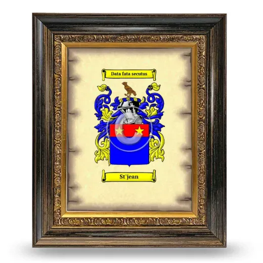 St'jean Coat of Arms Framed - Heirloom