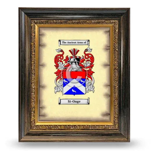 St-Onge Coat of Arms Framed - Heirloom