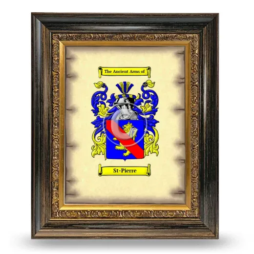 St-Pierre Coat of Arms Framed - Heirloom